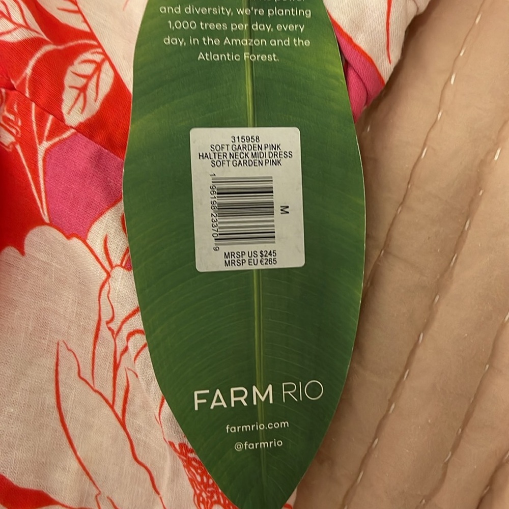 FARM Rio Red and White Floral Halter Dress - Picture 6 of 6